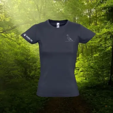 Pigeon Wild Line-Art Ladies Fitted T-Shirt