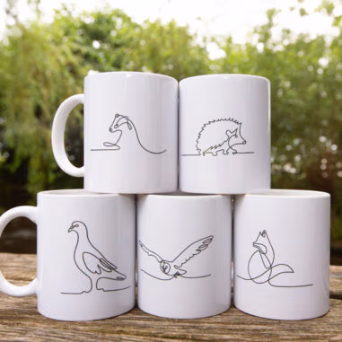 Wild Line-Art Ceramic Mug